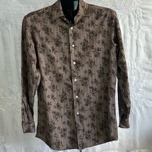 Cremiux Mens Classics Long Sleeve Brown Floral button up shirt SZ M